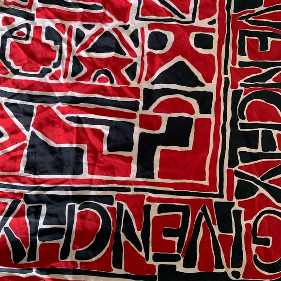 Vintage Givenchy woman’s scarf black and red made in Italy - Picture 8 of 12